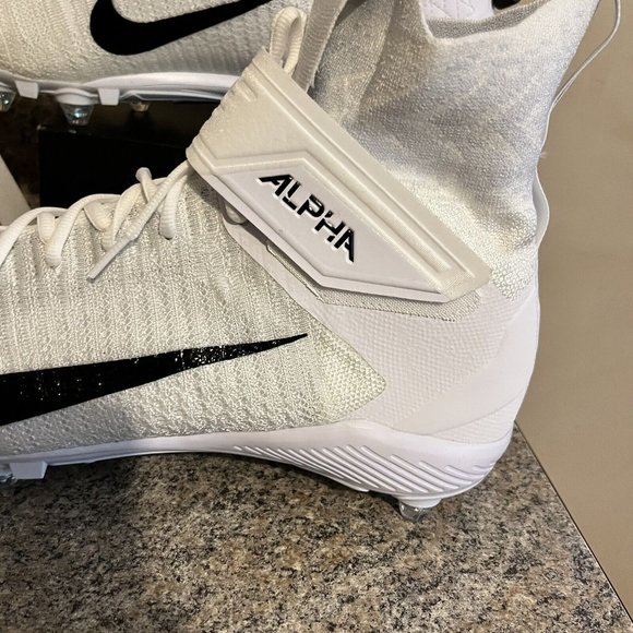 Nike Alpha Menace Elite 2 Detachable Football cleats White Black Mens Size‎ 14.5 - Picture 2 of 11